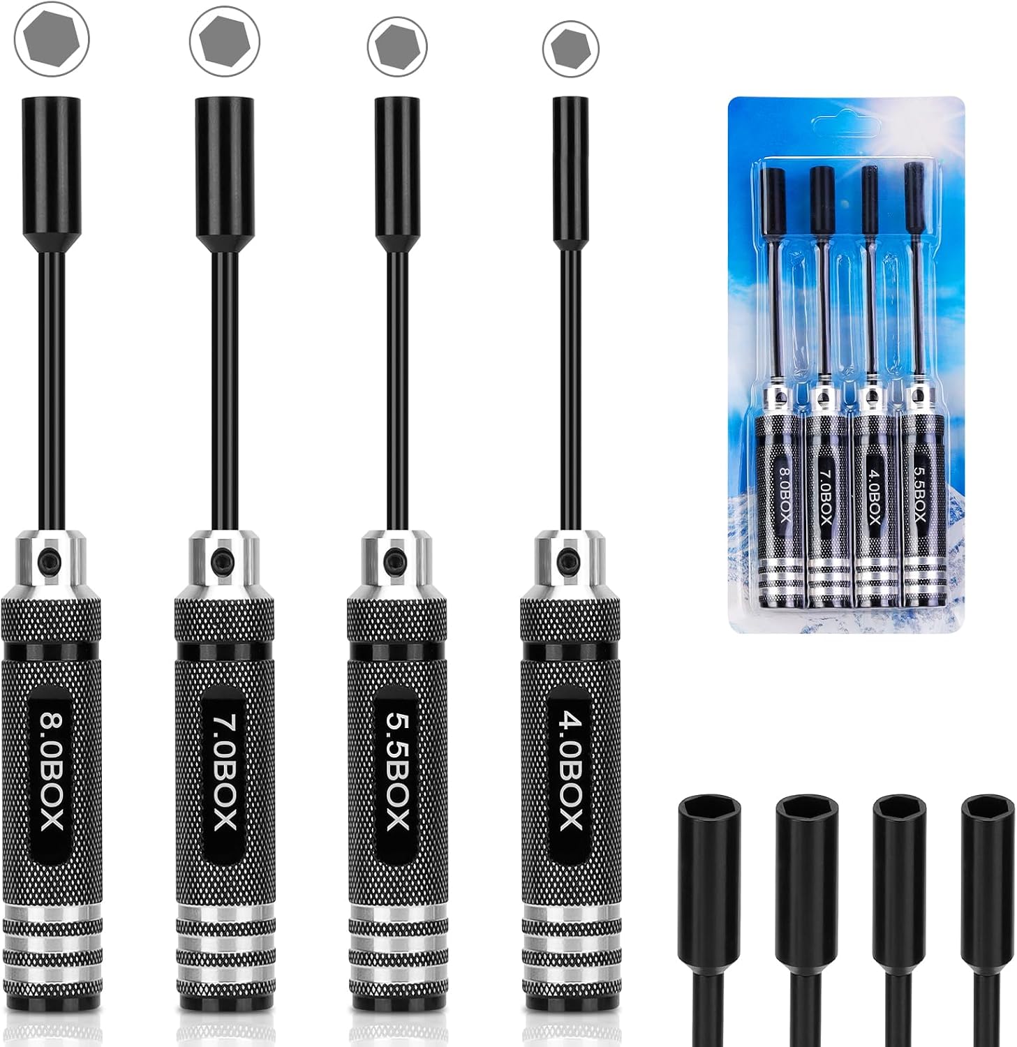 RC Drohnen Werkzeugsatz, 4-teiliges Sechskant Steckschlüssel 4-8 mm