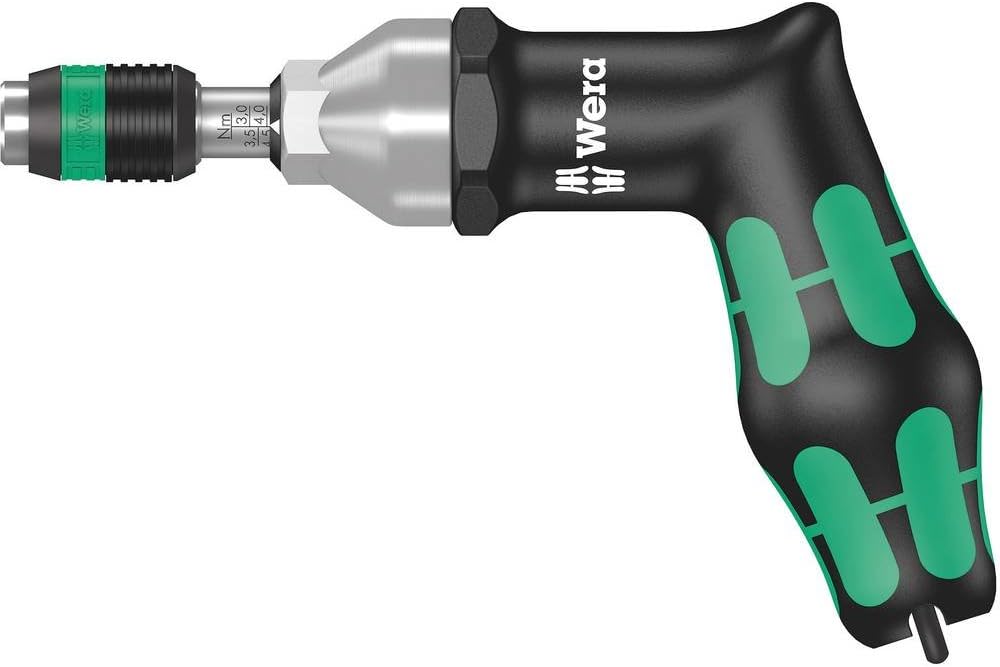 Wera 7442 Kraftform Pistolengriff, einstellbarer Drehmomentschraubendreher mit Rapidaptor Schnellwechselfutter, 1/4 Zoll, 3-6 Nm, 1 Stück, 05074702001