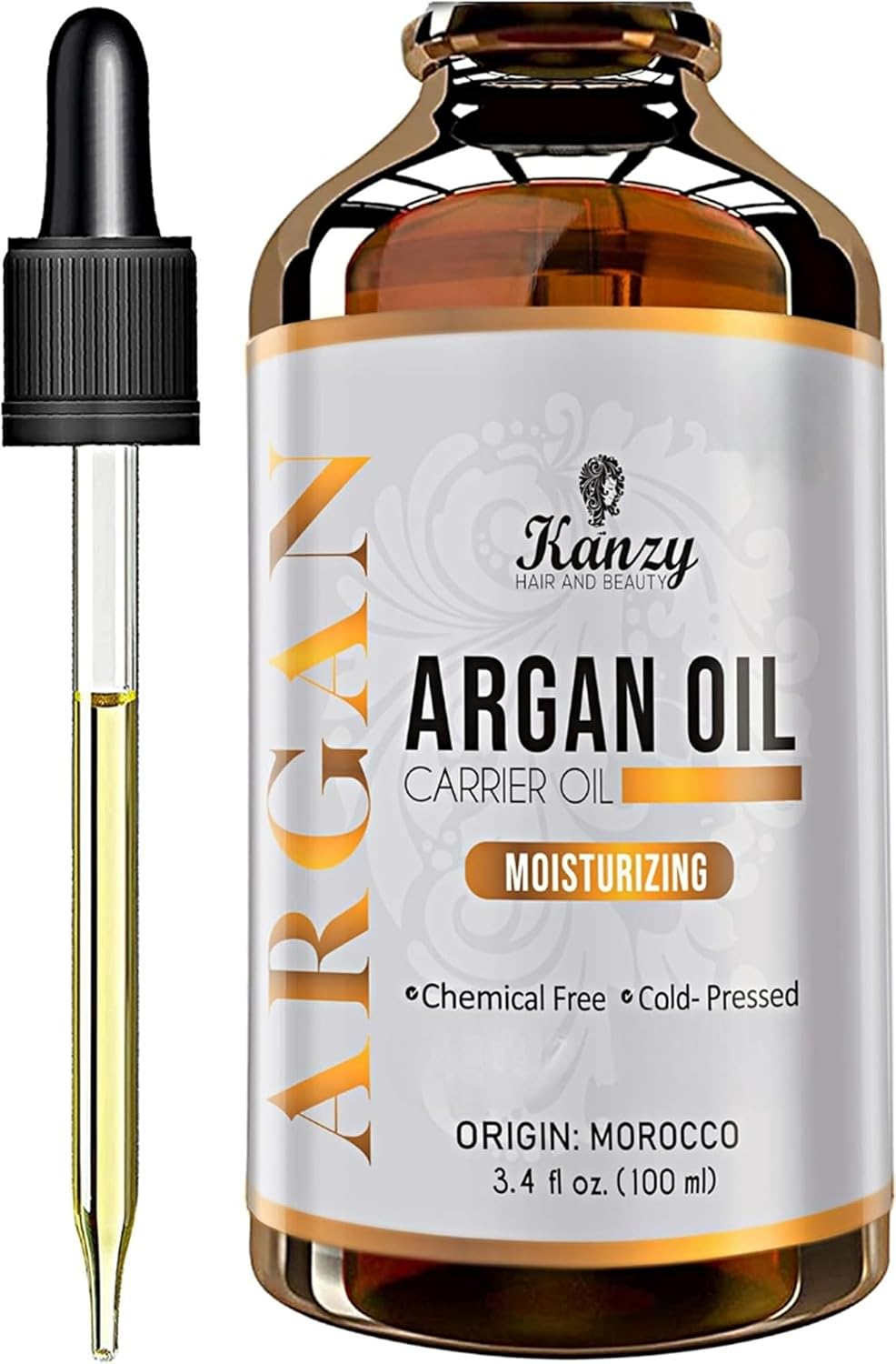 Kanzy Jojobaöl Kaltgepresst 100% Reines Gold, 120ml für Haut, Haare und Nägel, Gesichtsöl und Körperöl, Vegan & Hexanfrei, Jojobaöl, Anti-Falten, Natürliche Intensiv Feuchtigkeitspflege