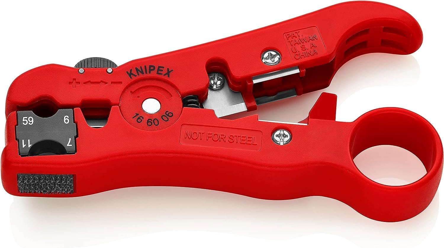 KNIPEX Abisolierwerkzeug für Koaxial- und Datenkabel, 16 60 06 SB