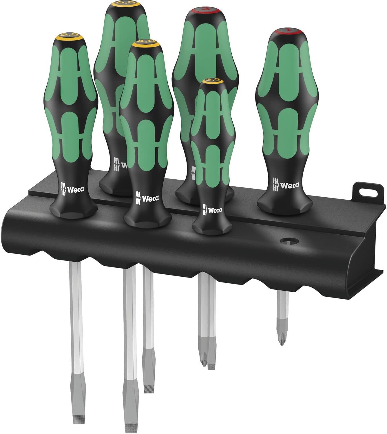Wera 334 SK/6 Rack Schraubendrehersatz Kraftform Plus Lasertip + Rack, 6-teilig, 05007680001