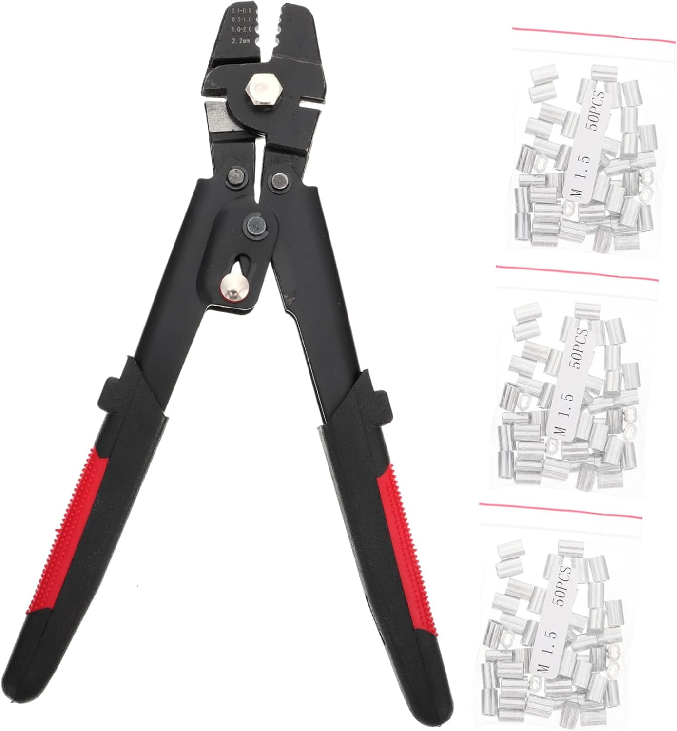 Drahtseil-crimpwerkzeug Handzange für Kabelschuhe Crimping Tool mit Integriertem Kabelschneider und Pressbacken für Effizientes Arbeiten