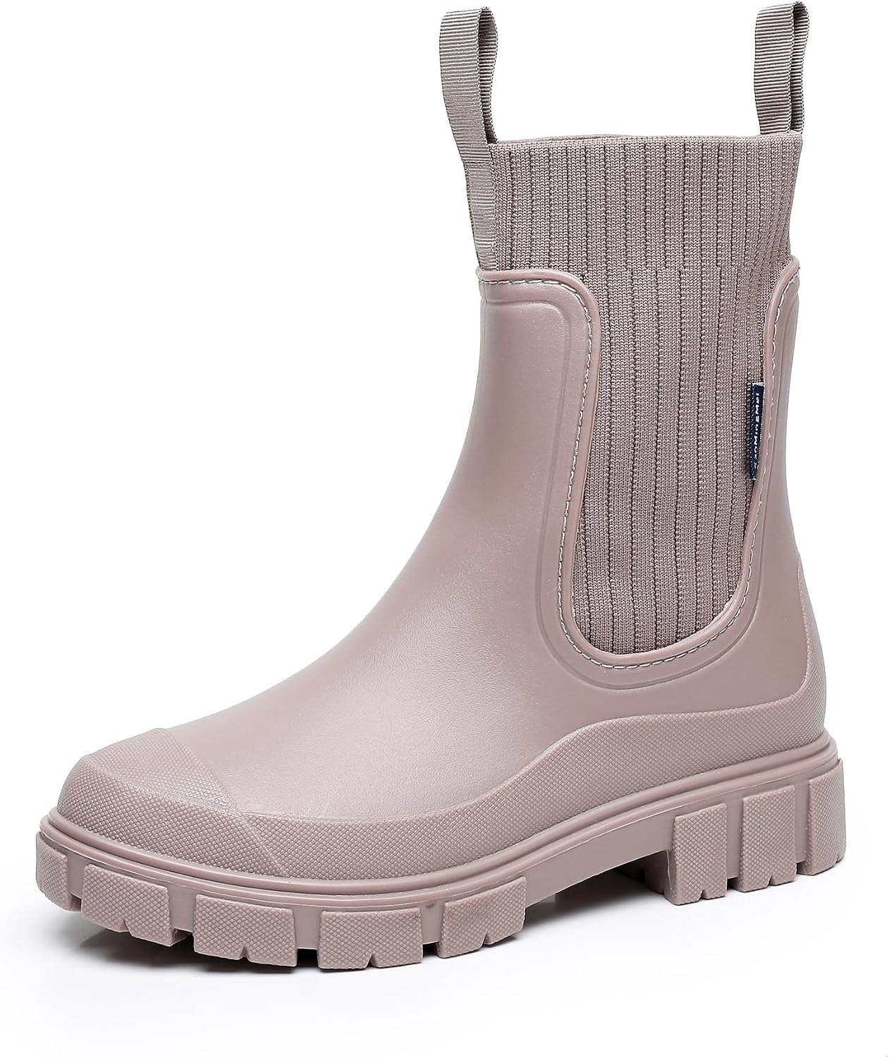 DRECAGE Gummistiefel Damen Wasserdicht Halbhohe Chelsea Boots Rutschfest