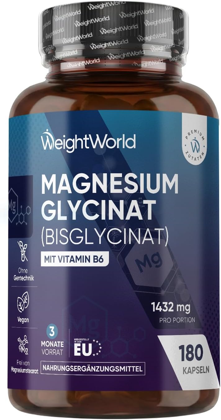 WeightWorld Magnesium Bisglycinat Kapseln - 1432 mg pro Portion