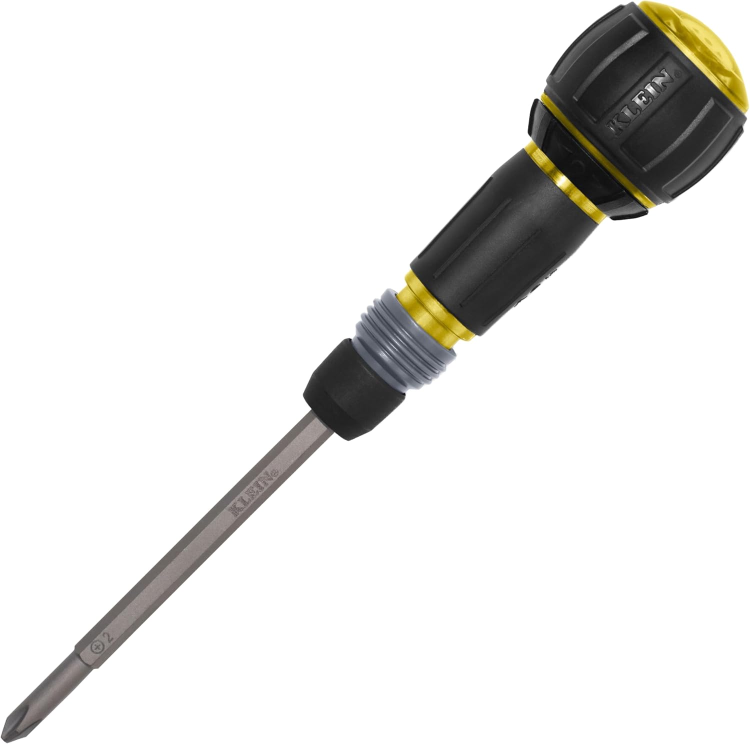 Klein Tools 32960ARCHT Fastbit Tru-Grip Ratschenschraubendreher | Rechtslauf, Linkslauf und feste Stellung | Schnellwechsel mit automatischer Verriegelung | PH2 und Schlitz 6 mm, 21,6 cm