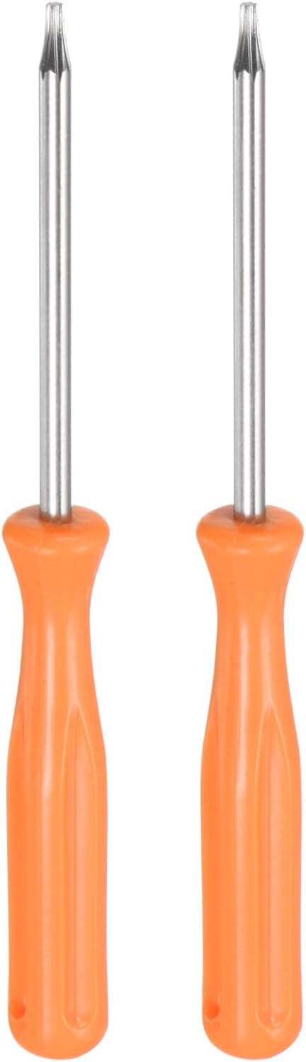QUARKZMAN 2 Stück Torx-Schraubendreher T6 4" Länge aus Kohlenstoffstahl Nicht-magnetischer Sicherheitsstern 6-Punkt-Kopf Präzisions-Schraubendreher mit rutschfestem Griff, Gelb