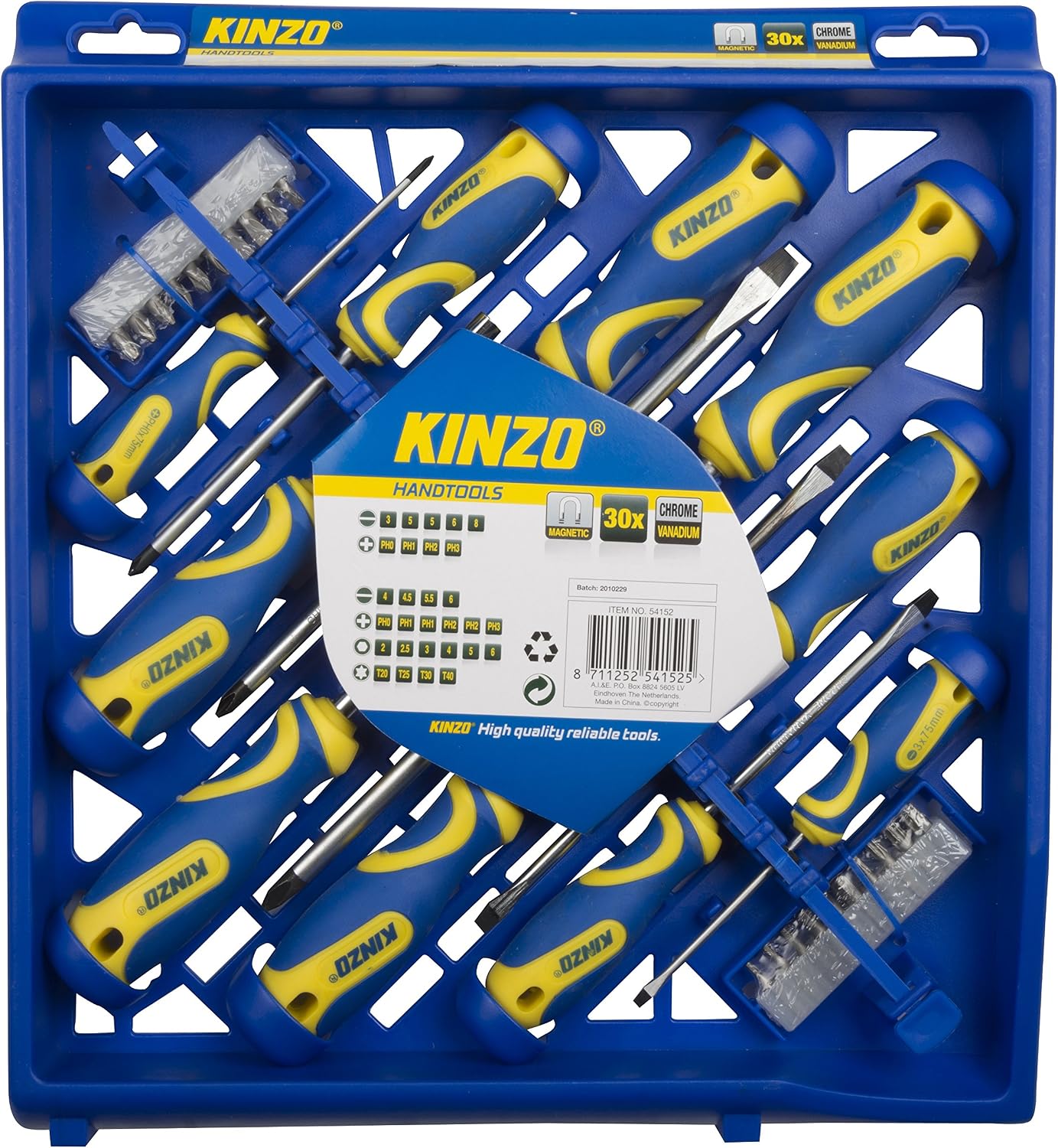 KINZO Screwdriver Set CR-V ST 30 Stück, 54152