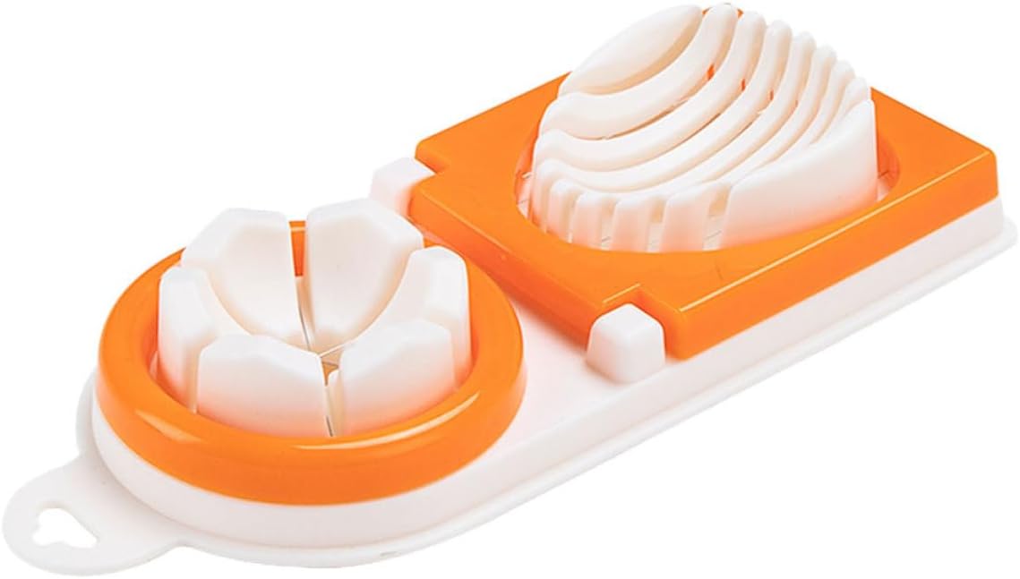SHINEOFI Praktischer Eierschneider aus Edelstahl und Pp mit Ergonomischem Design zum Schneiden von Hartgekochten Eiern und Gemüse für Küchenvorbereitung in Orange