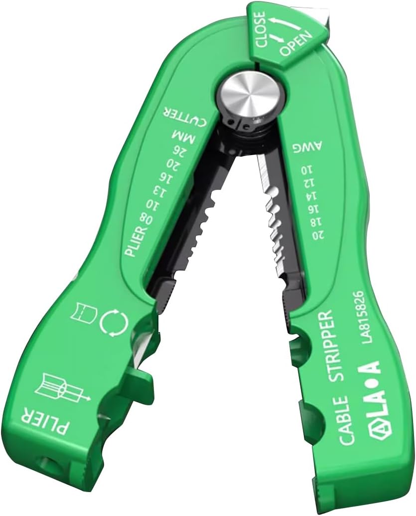 LAOA Professionelles Abisolier- und Schneidewerkzeug, 0,8–10 mm, verstellbarer Abisolierbereich, M390/SK5-Stahlklingen, für 10 mm elektrische Kabel