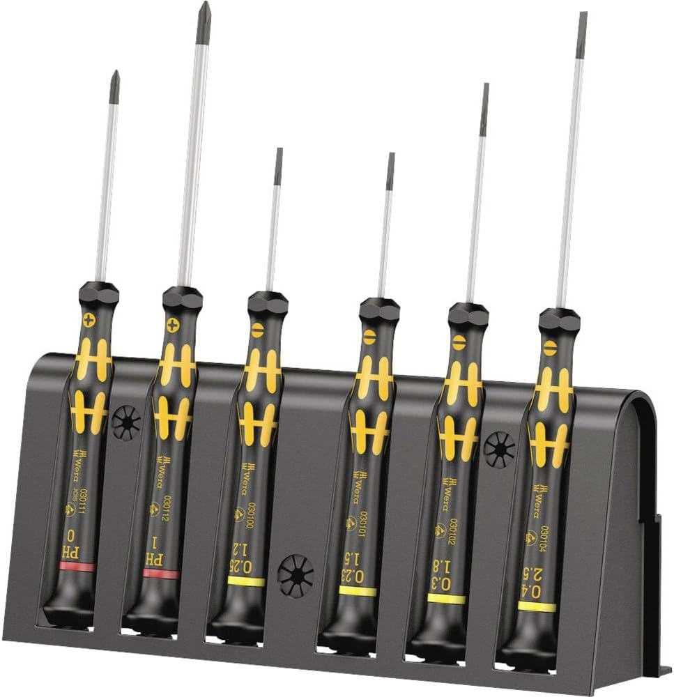 Wera Schraubendreher Set 1578 A/6 Elektroniker-Schraubendrehersatz ESD + Rack, 6-teilig, 05030170001
