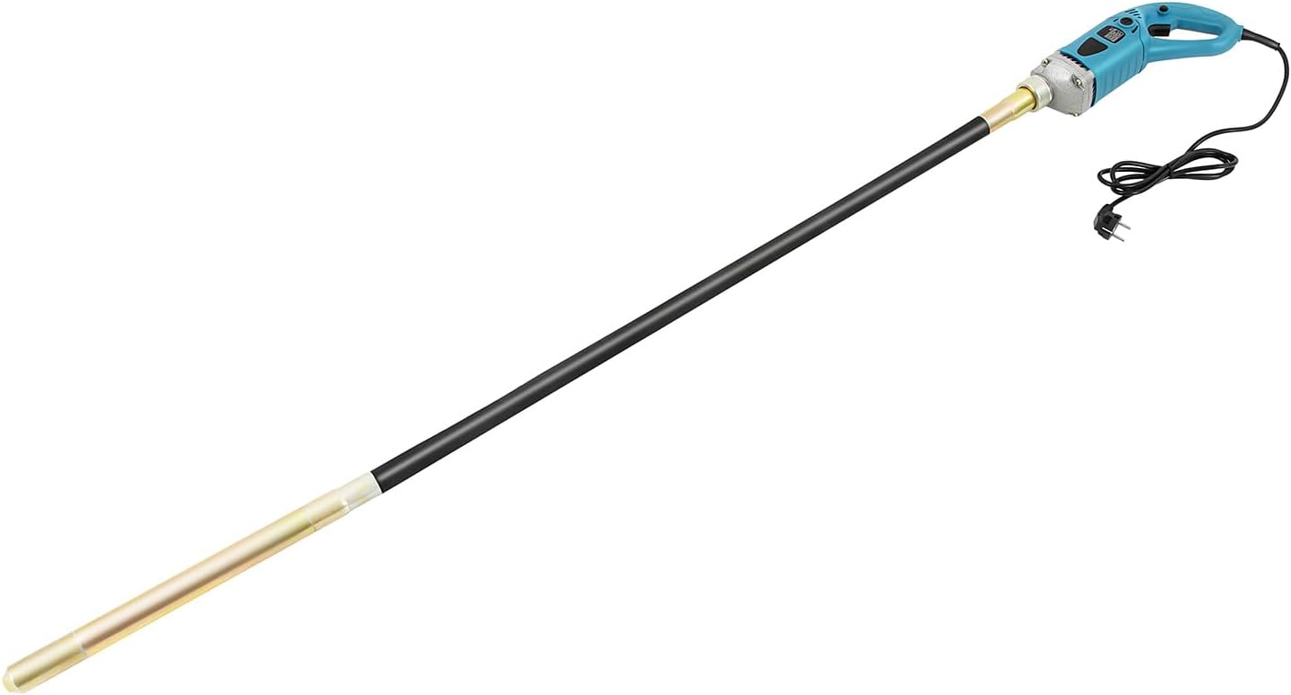 1300W Betonrüttler Rüttelflasche Beton Vibrator mit Schlauch, 1,5 m Schwingstange, 4300RPM ，Externer Bürstenhalter,für Restaurierung, Betonsäulen, Traubenrahmen, Straßenbau, Zaunbau