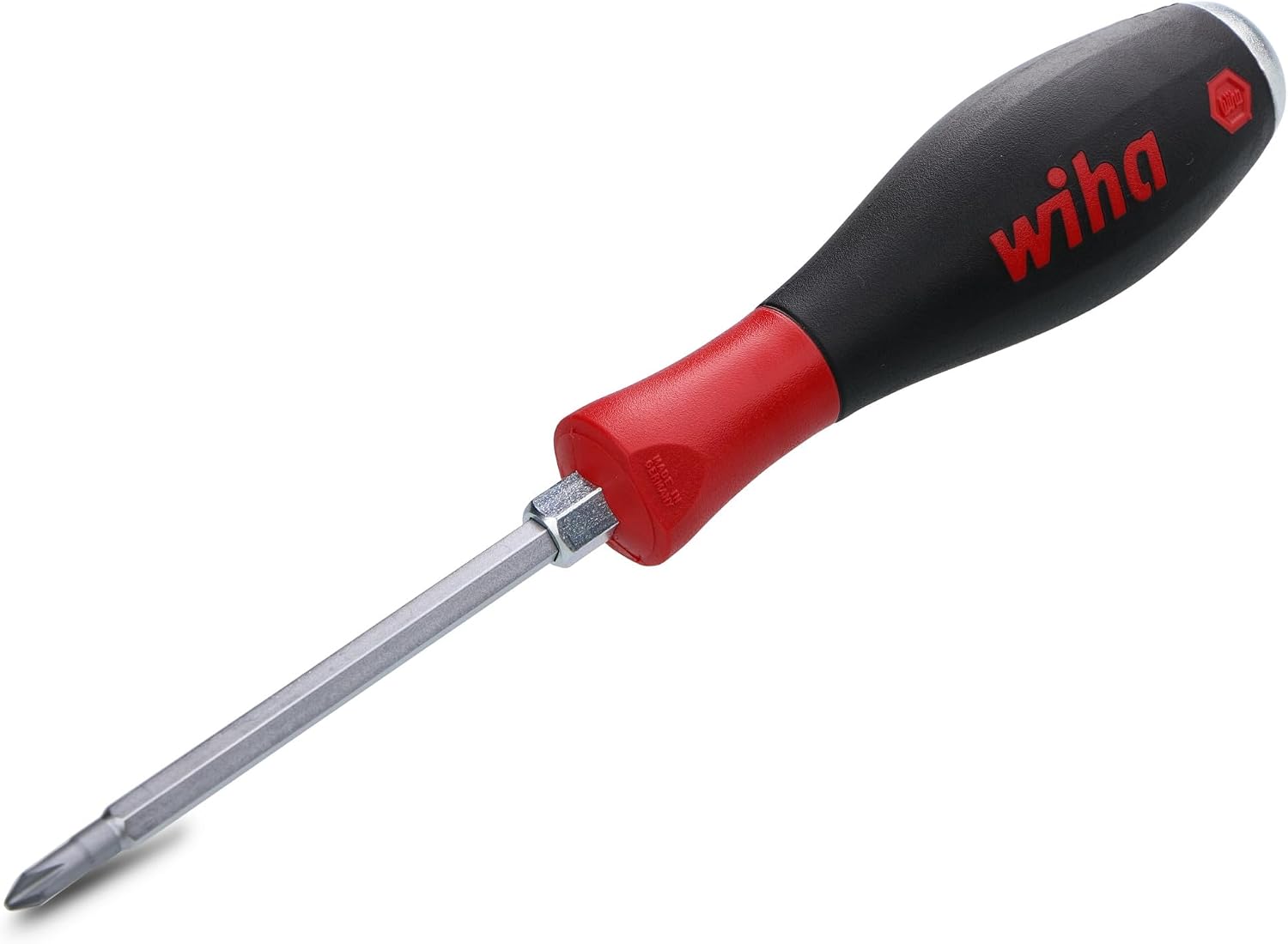 Wiha 53110 Phillips-Schraubendreher mit SoftFinish Griff und massivem Metall Gap, 1 x 80 mm