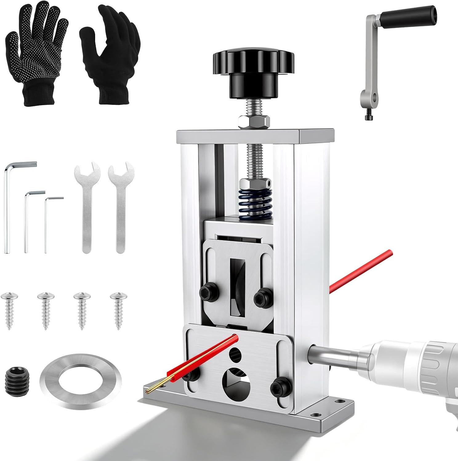Kabelschälmaschine 1-21 mm, Abisoliermaschine mit Handkurbel oder Bohrer