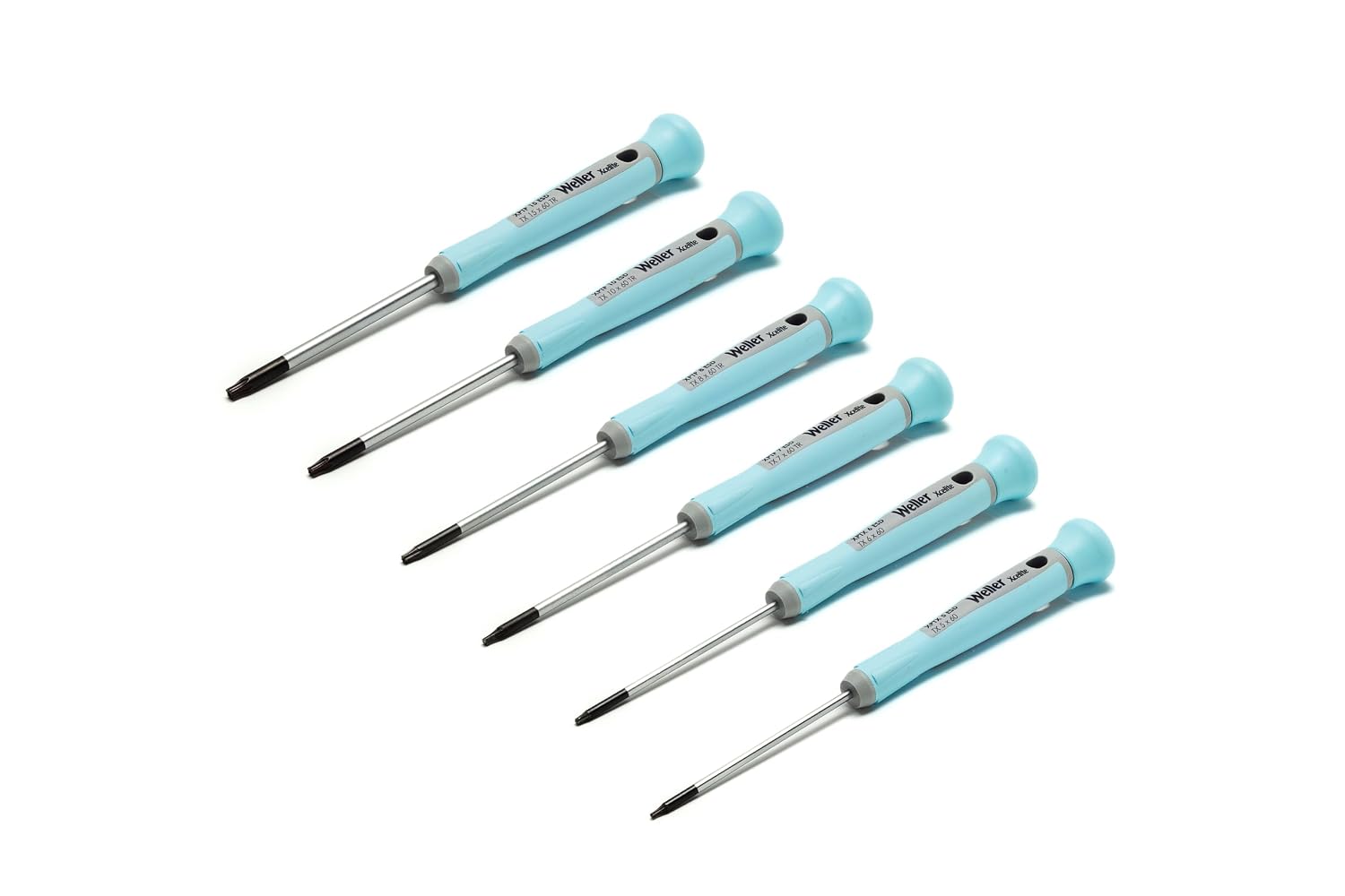 Weller Xcelite XPTX600 6‑teiliges ESD‑sicheres Torx®‑Präzisionsschraubendreher‑Set – Pro Series, mit Aufbewahrungskoffer