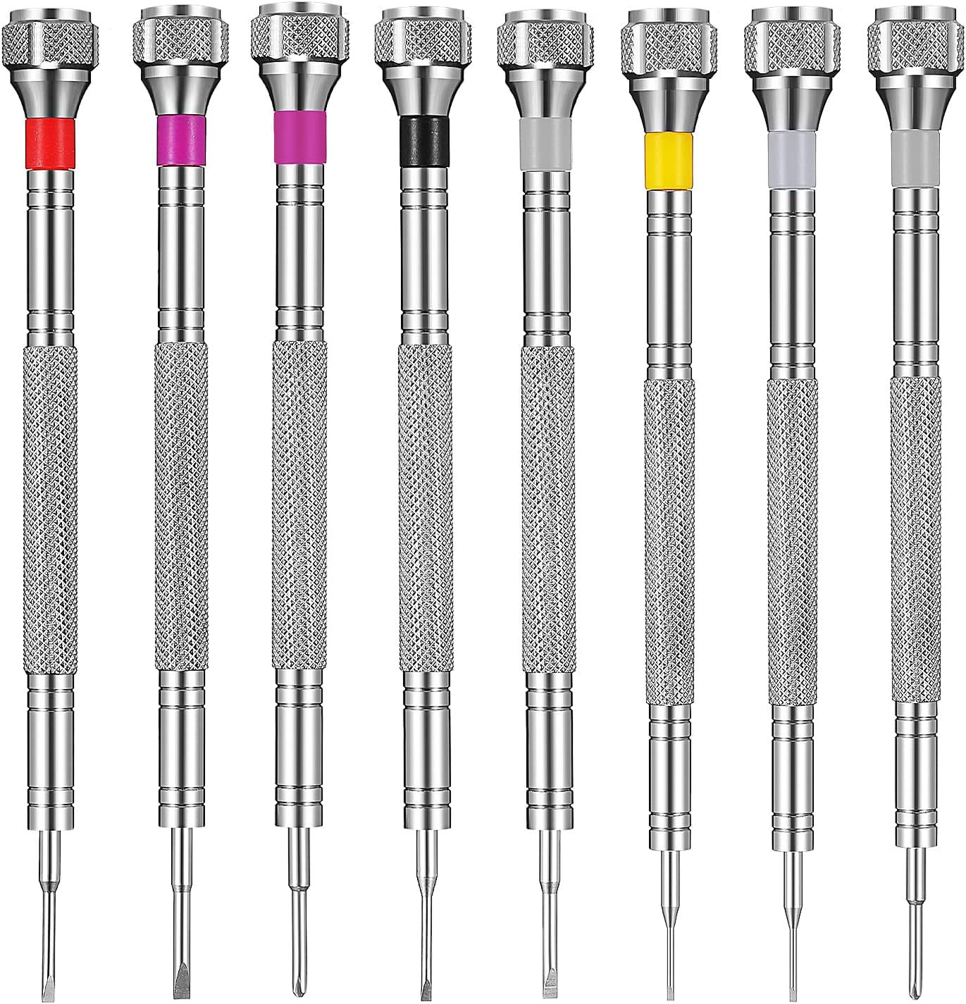 Honoson 8 Stück Präzisions Schraubendreher Set für Uhren, 0,6-1,6 mm