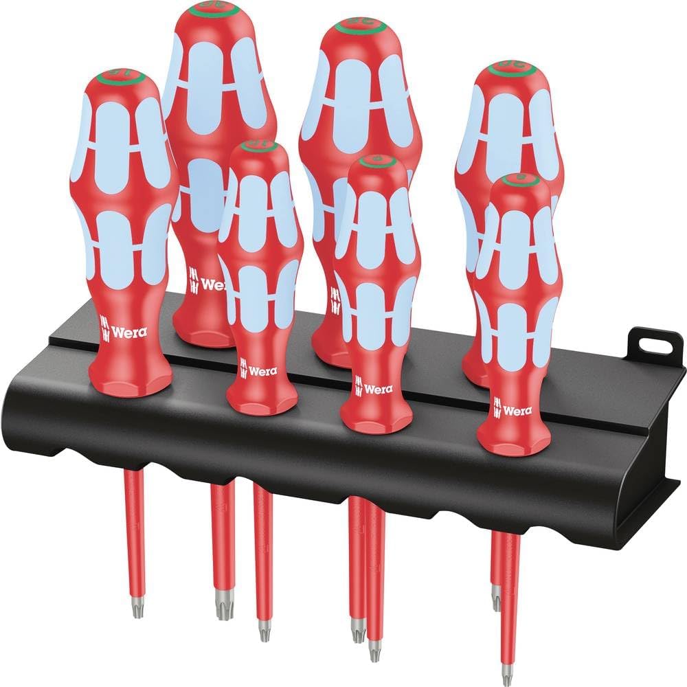 Wera 3167 i/7 VDE-isolierter TORX® Schraubendrehersatz, Edelstahl + Rack, 7-teilig