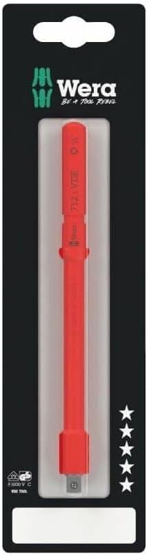 Wera 05073702001 Kraftform Kompakt A VDE 712 i SB Adapterklinge, isoliert, für 1/4" Steckschlüsseleinsätze, 1/4" x 154 mm