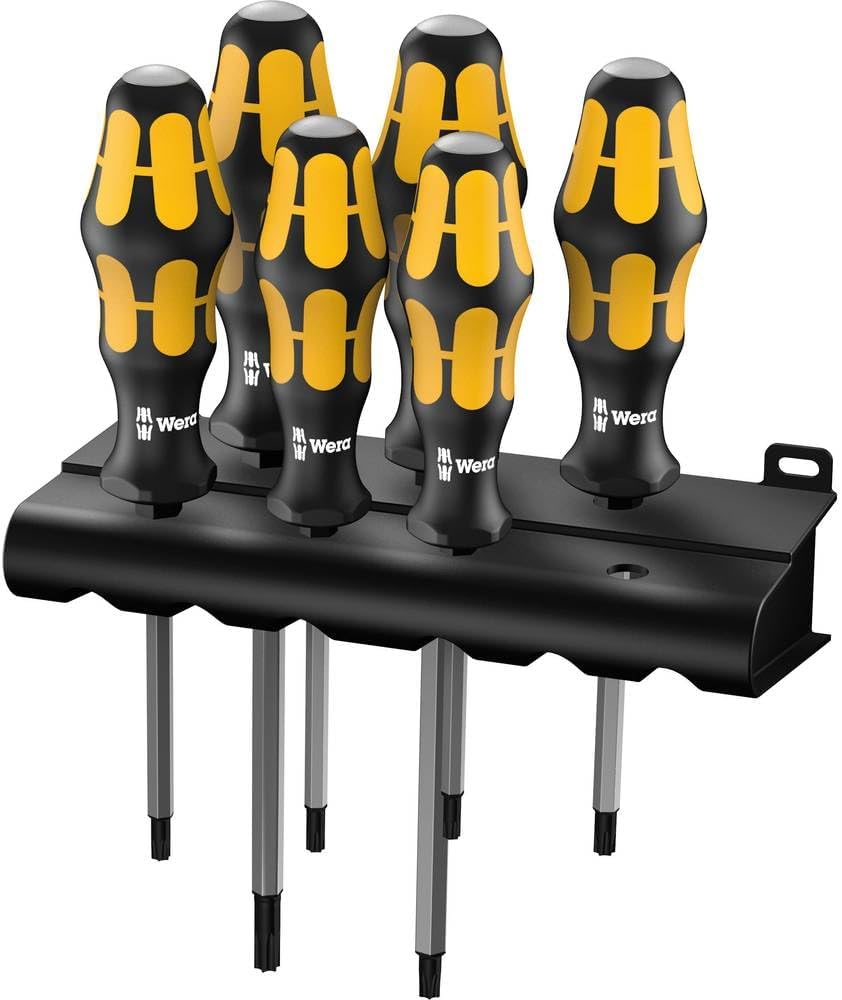 Wera 977/6 Torx Schraubendrehersatz Kraftform Wera: Der Schraubmeißel + Rack, 6-teilig, 05024410001
