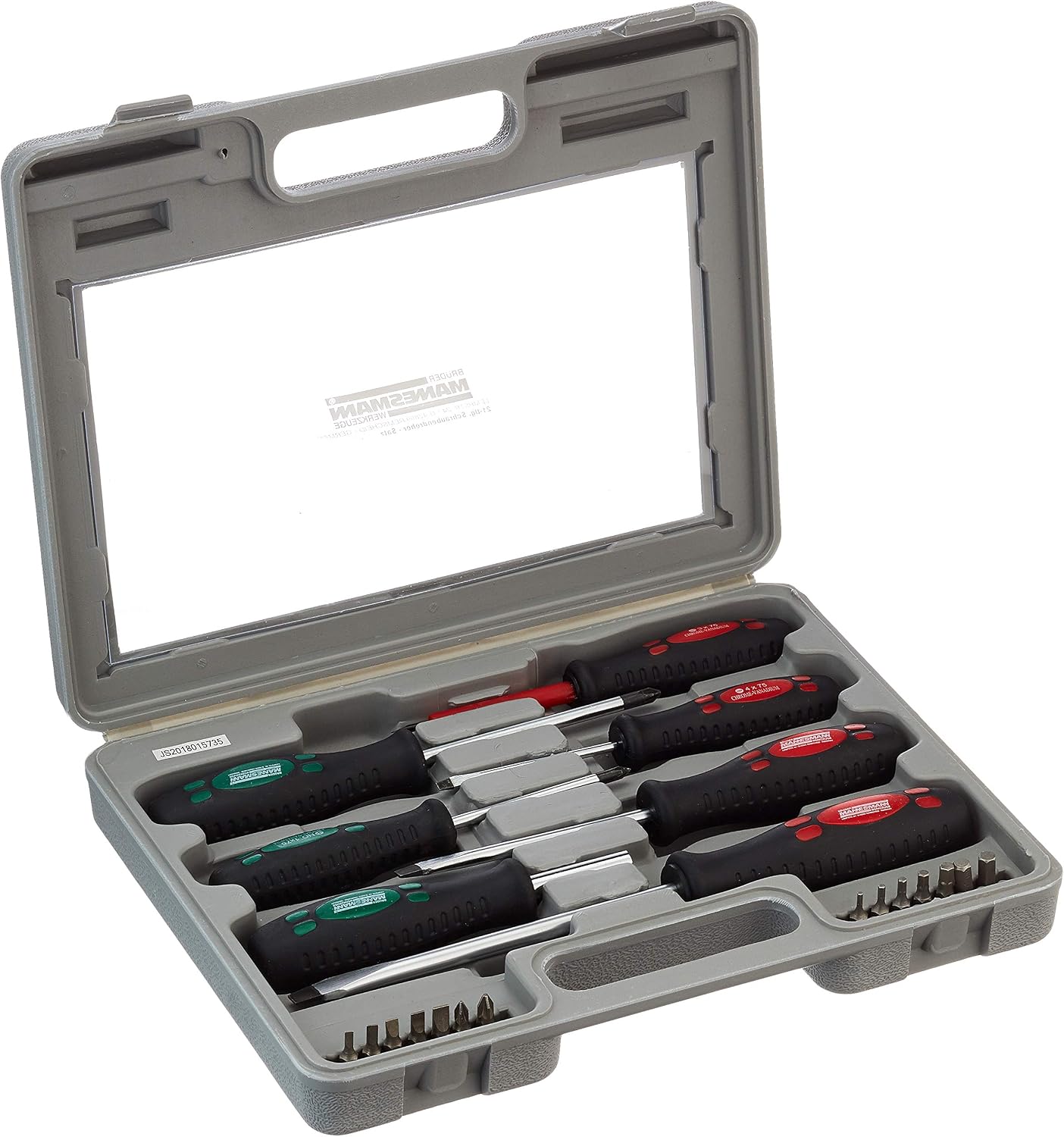 Brüder Mannesmann Schraubendreher-Set 21-tlg. mit ergonomischem Gummigriff, vielseitig für Heimwerker, Reparaturen und Montage, verschiedene Bits für Kreuzschlitz, Schlitz und Torx | M 1190-21