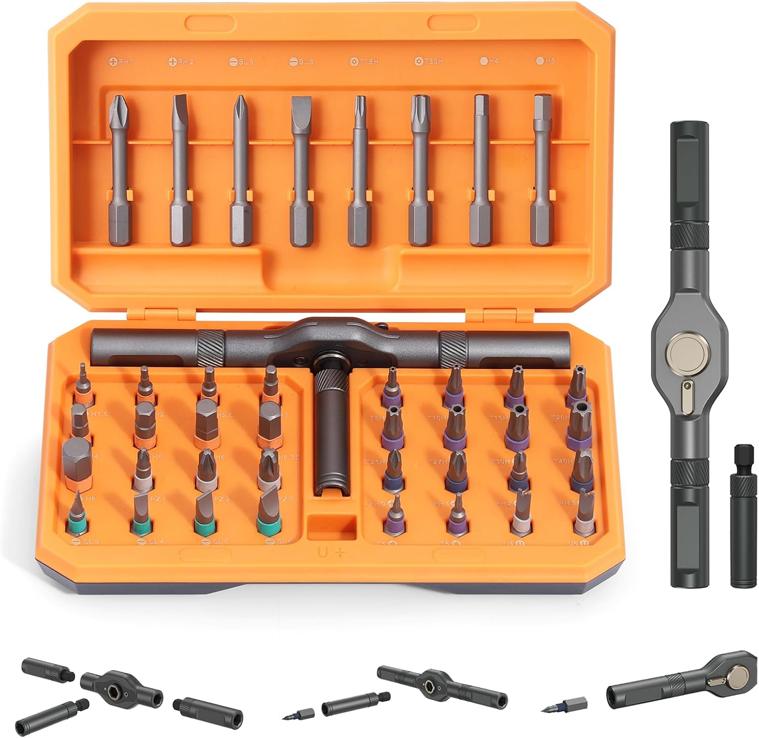 74 IN 1 Ratschen Schraubendreher Set, Magnetischer Schraubenzieher mit 71PCS S2 Bits, Präzisions- & Bit-Schraubendreher Set für Haushalt, DIY & Reparaturen
