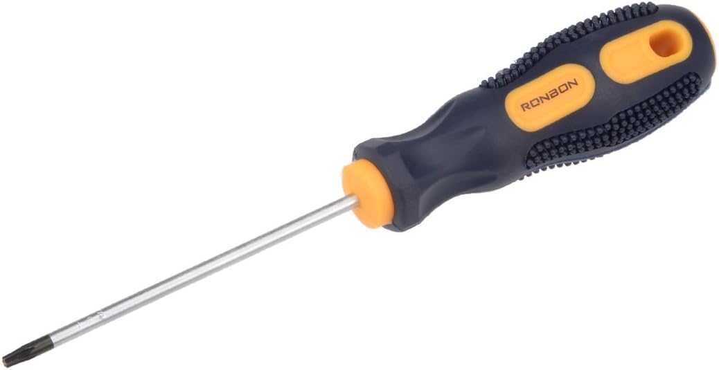 sourcing map Torx Schraubendreher, T8-Sicherheit Magnet Stern Schraubendreher mit 3" CR-V Schaft und schwarz gelbem Griff
