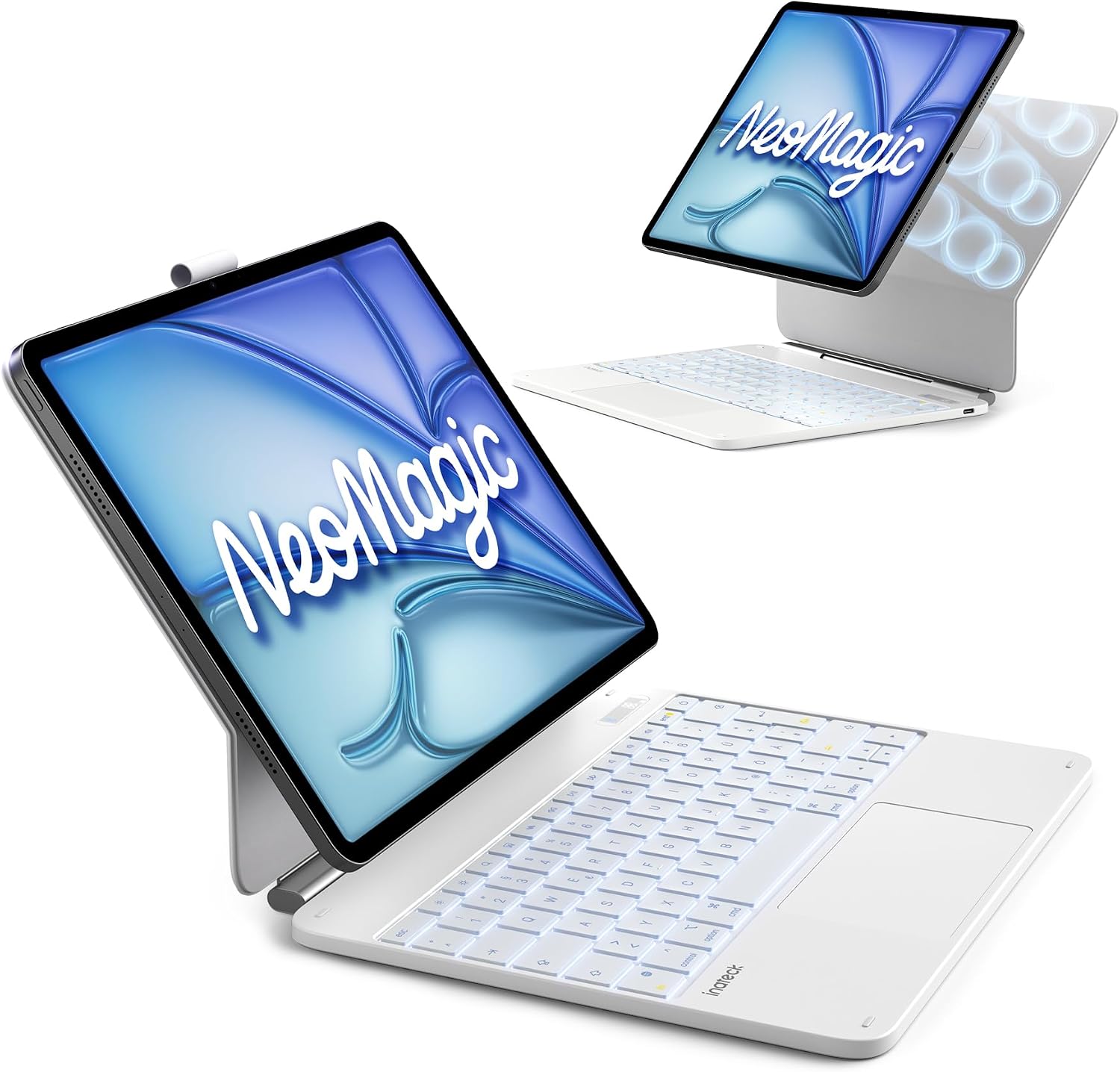 Inateck Hülle mit Tastatur iPad Air 13, flachscharnier, großes Touchpad