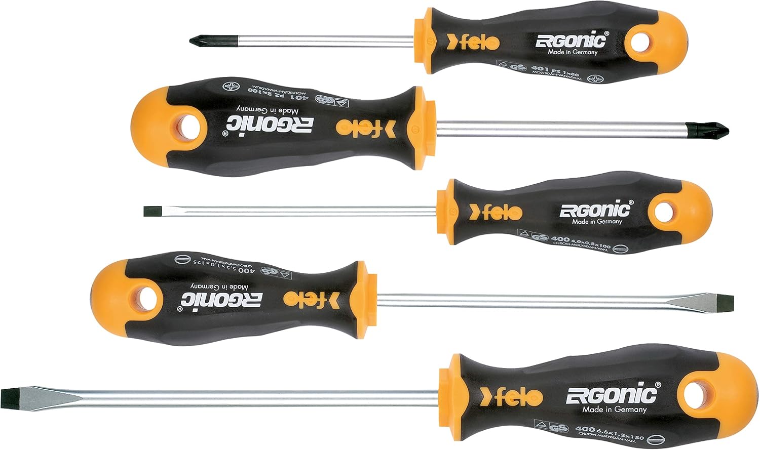 Felo 400 953 18 – jgo. Schraubendrehersatz Ergonic 5-teilig