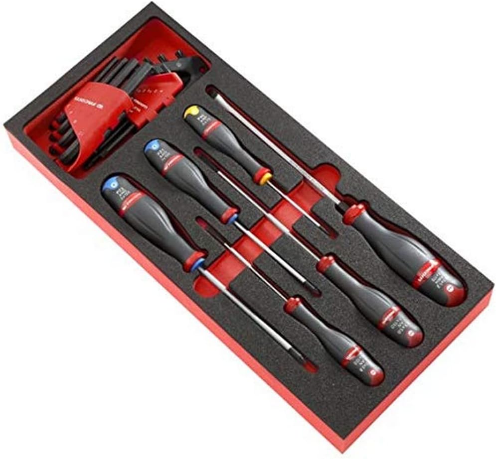 FACOM – Modul mit 8 Protwist-Schraubendrehern – MOD.AT1 – Geeignet für Trolleys – Ergonomischer zweifarbiger Griff – Bedienkomfort – Komplettset – Handwerkzeuge für die Werkstatt