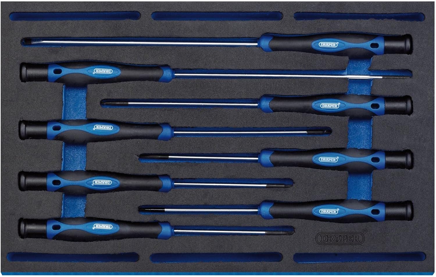 Draper Tools Extra langer Präzisions-Schraubendrehersatz (8-teilig)