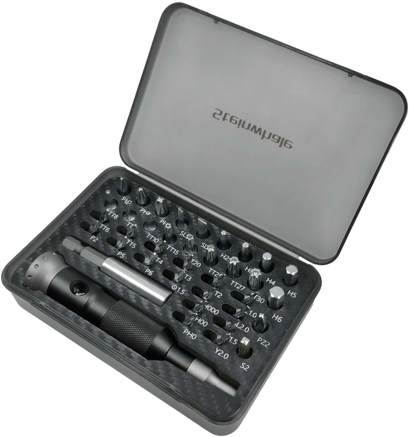 Steinwhale 39-in-1 Schraubendreher-Set mit T-Griff - Gleitlager Aluminiumgriff, magnetische S2-Stahl-Bits (1/4'' und 4mm), ideal für Haushalts- und Elektronikreparaturen