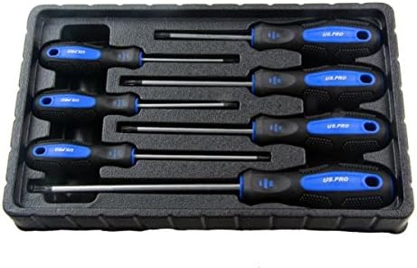US PRO 7-teiliges Torx-Stern-Schraubendreher-Set TRX-Star Schraubendreher mit gepolstertem Griff T10–30 B1586