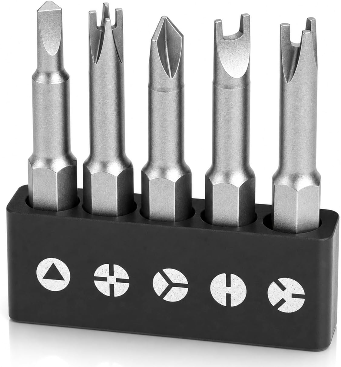 QWORK® 5-tlg Spezial Bit Set 50mm – U-Form Y-Typ Dreieck 1/4" Sechskantschaft