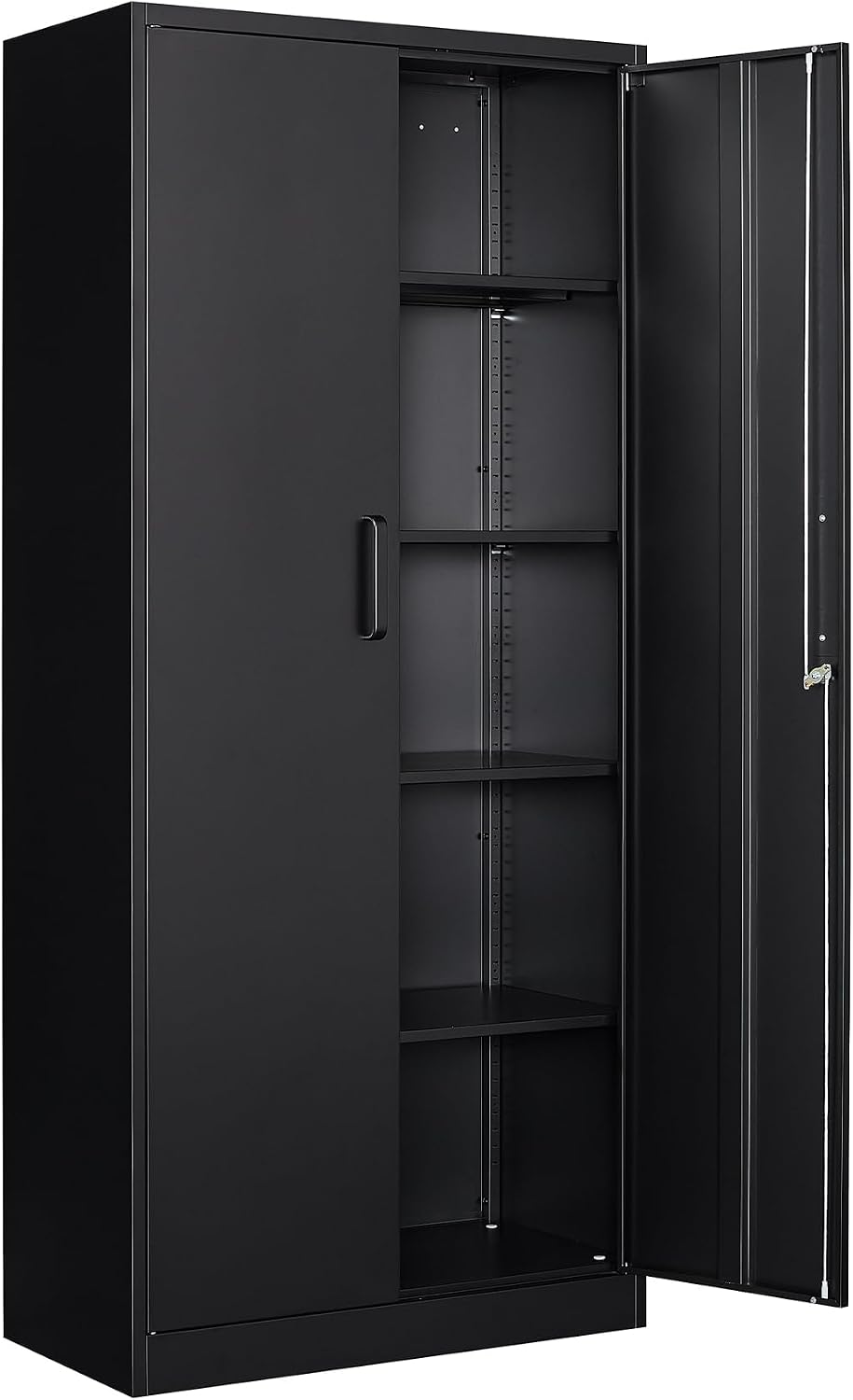 Aktenschrank Aufbewahrungsschrank mit Schloss Stahlschrank Stahlspind Mehrzweckschrank Metallschrank mit 2 Türen für Büro Haus Garage Fitnessstudio Schule 170X78X39cm Weiß