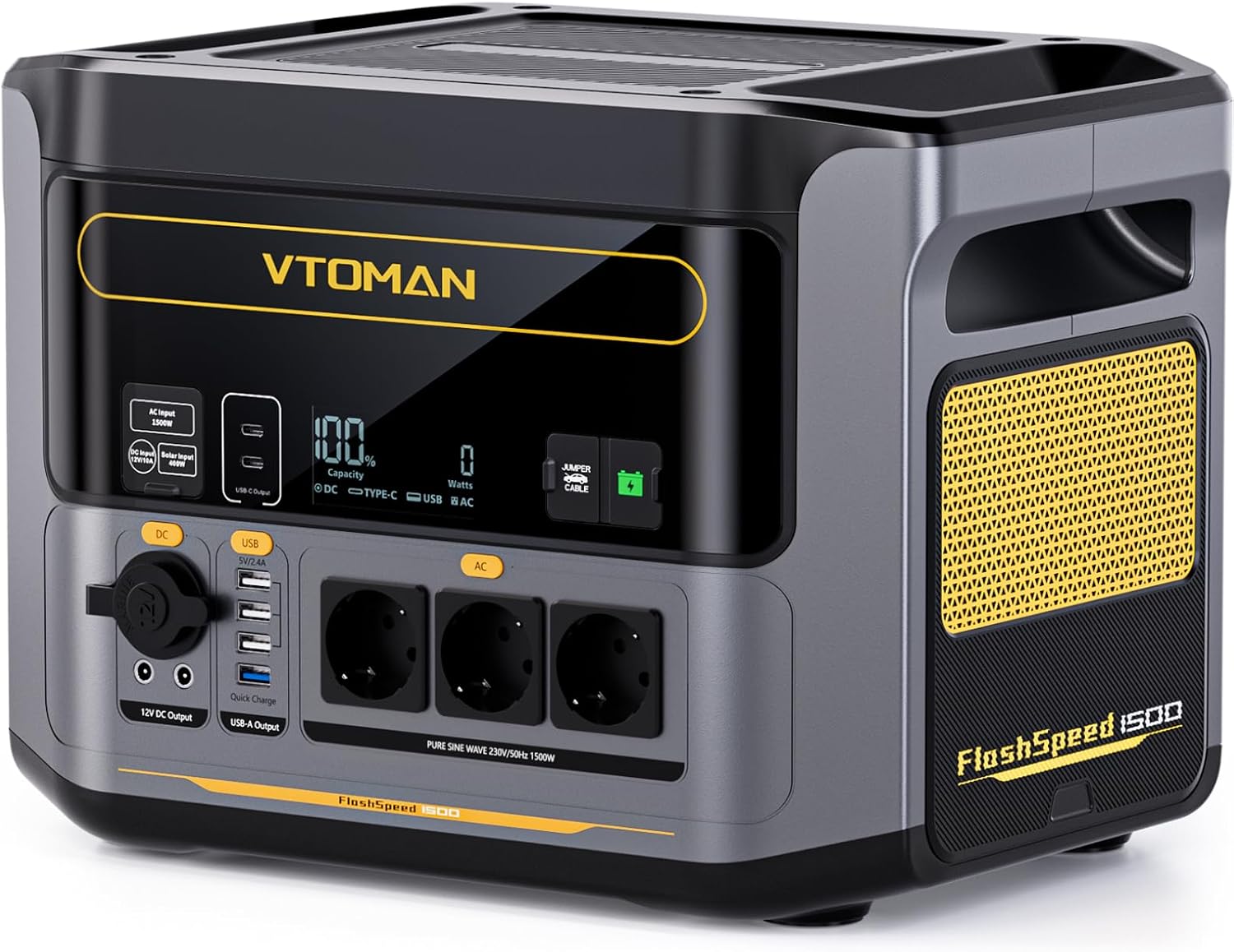VTOMAN FlashSpeed 600 Tragbare Powerstation 499Wh, 600W (1200W Spitze)