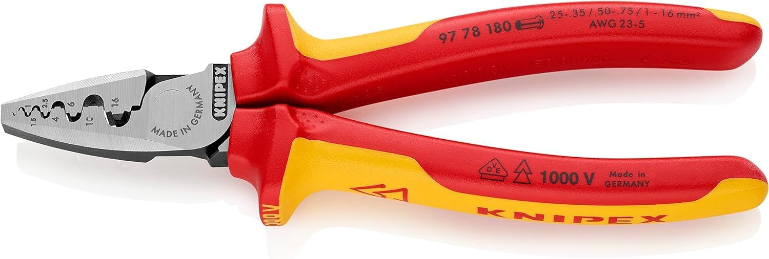 KNIPEX Crimpzange, VDE-geprüft 180 mm, 97 78 180