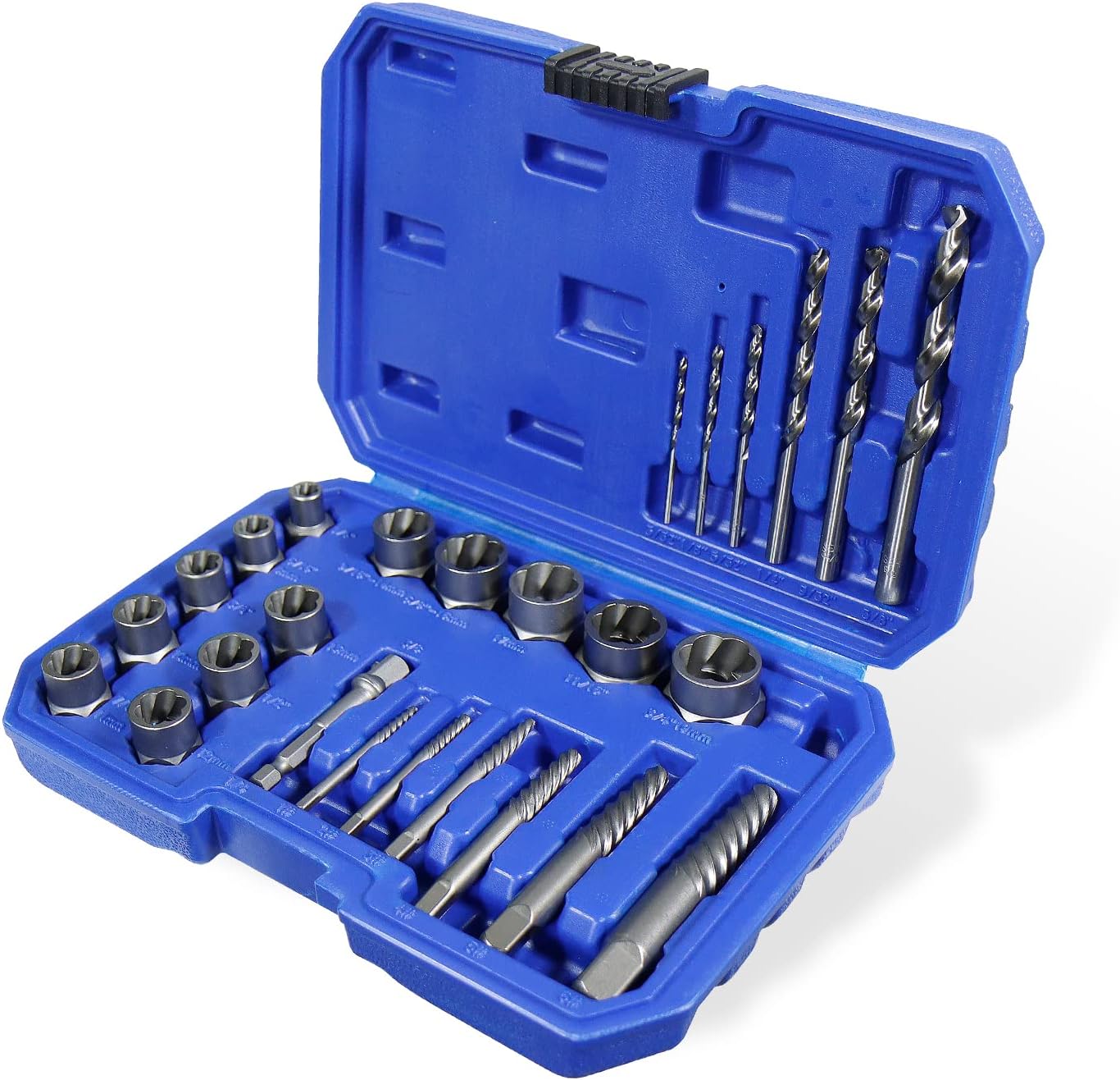 CCLIFE Schraubenausdreher Set 3/8" CR-MO Turbonüsse 8-19mm 49tlg