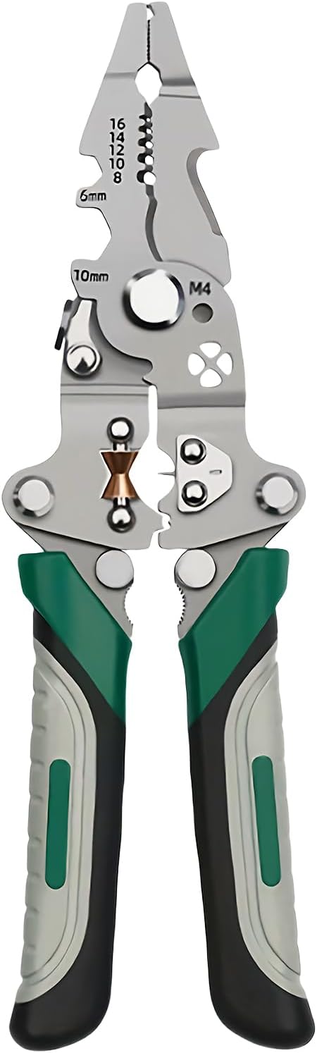 Abisoliergerät für elektrische Drähte – Werkzeug zum Schneiden von Drähten und Abisolieren | Ergonomischer Griff Crimp Terminal Präzision für Heimwerker, industrielle Wartung, elektrische Netzwerke