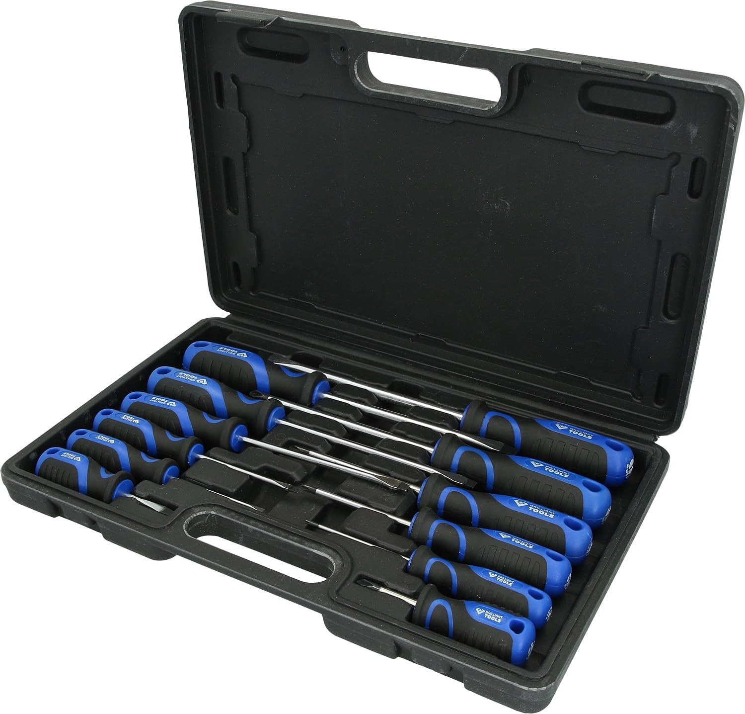 BRILLIANT TOOLS BT033007 Schraubendreher-Satz, 7-tlg., Schlitz,PH [Powered by KS TOOLS], griff blau schwarz, 0,6x3mm, 0,8x4mm, 1,0x5,5mm, 1,2x6,5mm, ph0; ph1, ph2