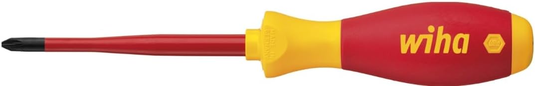 Wiha Schraubendreher SoftFinish® electric slimFix Phillips (35394) PH2 x 100 mm für tiefliegende Schrauben, ergonomischer Griff für kraftvolles Drehen, Allrounder für Elektriker, VDE-geprüft, stückgeprüft