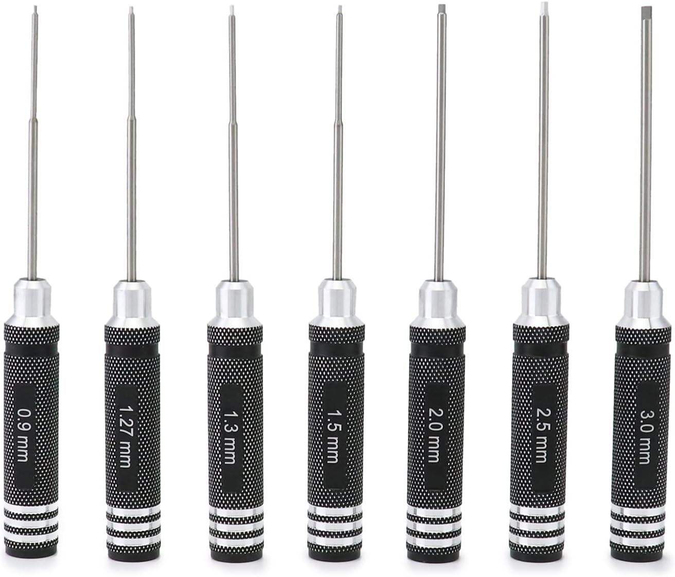 QWORK® 7 Teiliges RC sechskant schraubendreher Set, RC werkzeug set, für RC Autos, Boote, Renndrohnen, Roboter, 0.9mm 1.27mm 1.3mm 1.5mm 2.0mm 2.5mm 3.0mm