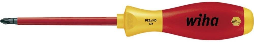 Wiha Schraubendreher SoftFinish® electric slimFix Pozidriv (00878) PZ1 x 80 mm für tiefliegende Schrauben, ergonomischer Griff für kraftvolles Drehen, Allrounder für Elektriker, VDE-geprüft, stückgeprüft