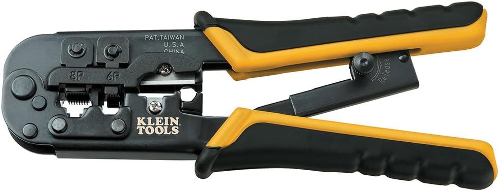 Clein Tools Crimpzange/Abisolierzange für RJ45, CAT5e, CAT6, CAT6A, VDV226-011-SEN