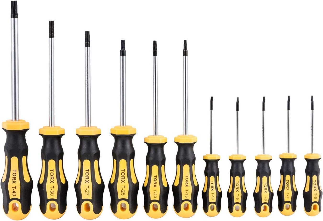 Gunpla 11-teiliges Torx-Schraubendreher-Set T6 T7 T8 T9 T10 T15 T20 T25 T27 T30 T40 Magnetischer Stern Sortiment Reparatur Schraubendreher Präzisions-Werkzeug-Set für Schrauben Torx Telefon Computer