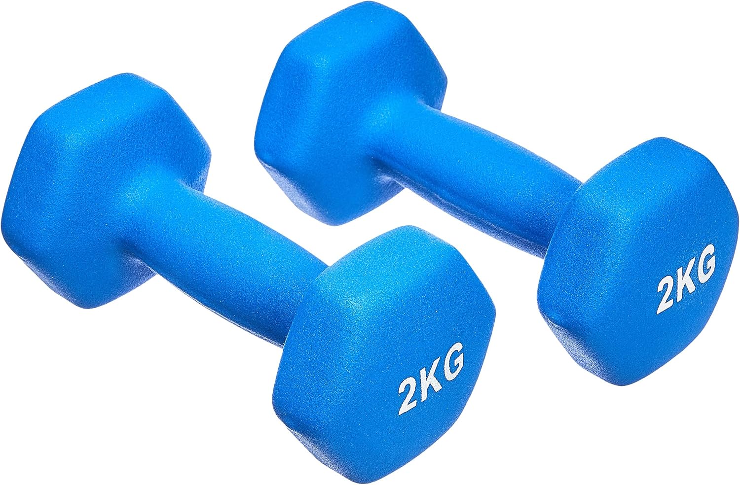 Amazon Basics Neopren Hanteln Gewichte, Hantelset, 2er-Set, 1–5kg, Sechseckig, für Krafttraining und Fitnesskurse