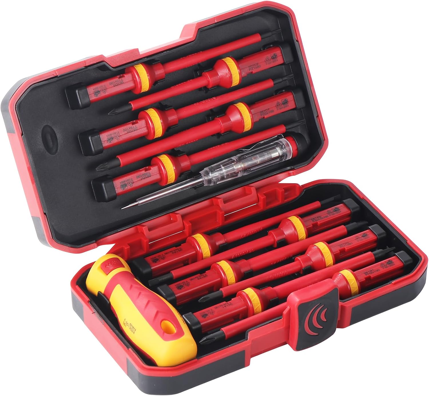 13 Teiliges Elektriker Schraubenzieher Set, Magnetisch Schraubendreher, Isolierter Schraubendrehergriff, Soliert bis 1000 V, Auswechselbarer Schraubendreher-Satz