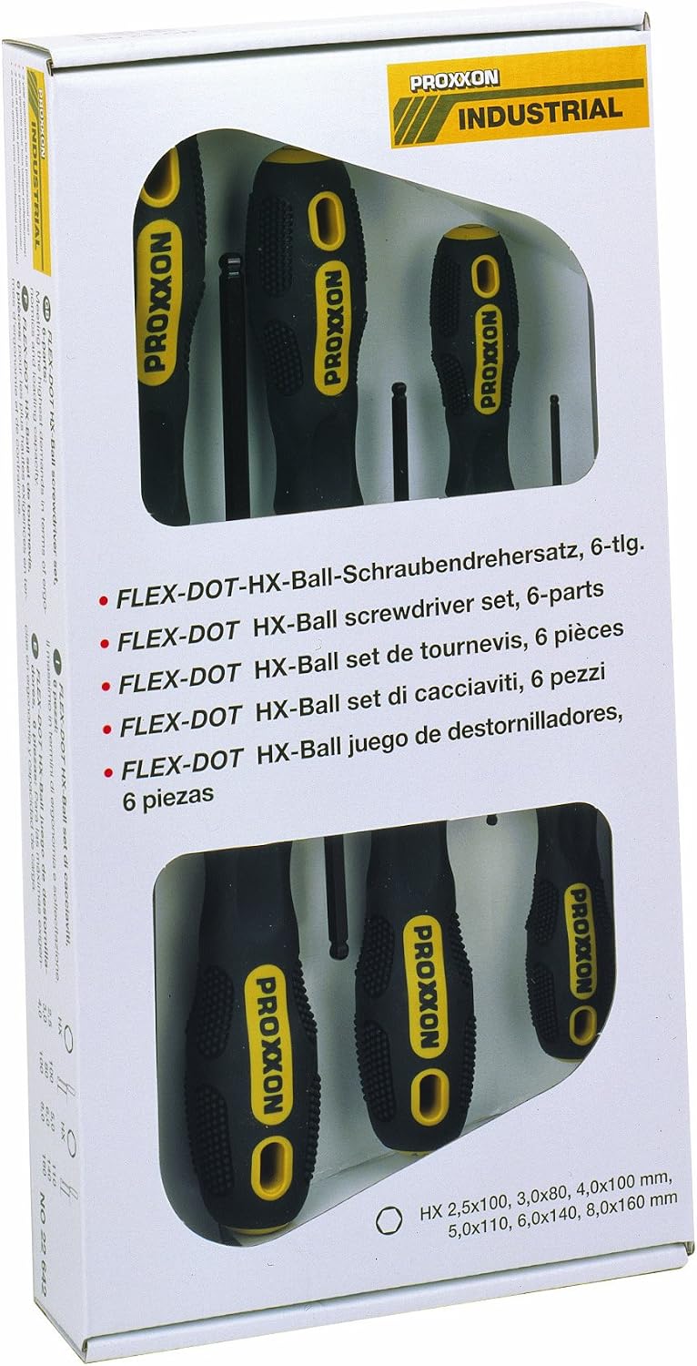 Proxxon 22642 FLEX-DOT Satz Schraubendreher Innensechskant HEX 6tlg. HX2,5-HX8, K.a.