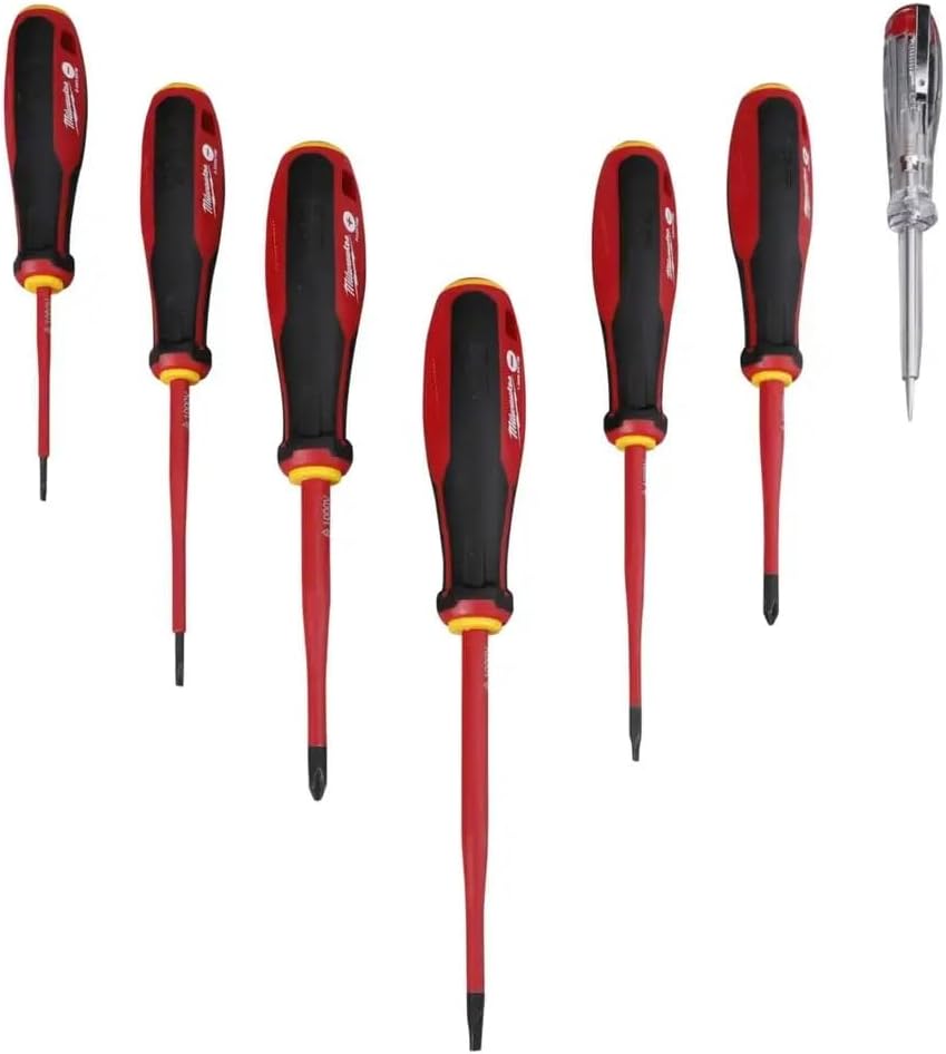 Milwaukee Tri-Lobe Schrauberdreher SET, VDE geprüft 7-teilig (SL/PH/Spannugsprüfer) - 4932478739