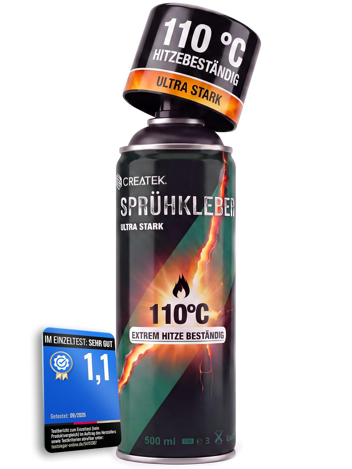 CreaTek Sprühkleber Dachhimmel Kleber Auto, 110 °C hitzebeständig, 500 ml