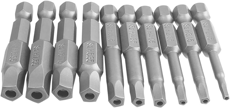 Treki 10 Stück Mini Pentagon Schraubenzieher Bit Set, [S2 Stahl H2.15-H7.55] Fünfkantstern Schraubendreher Bits, Hex Schaft Magnetisch Schrauberbit für Sicherheitskopf- Linsenkopfschrauben