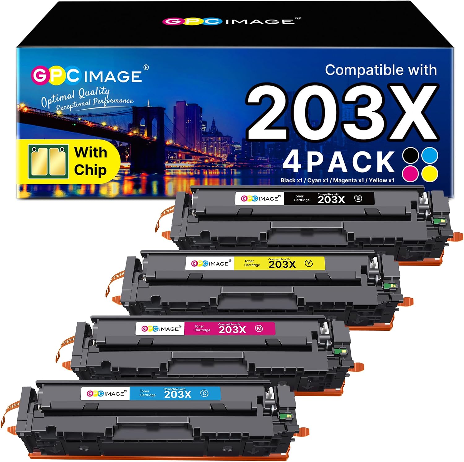 203X Toner Set Kompatible für HP 203X 203A CF540X Toner M281fdw 4er-Pack